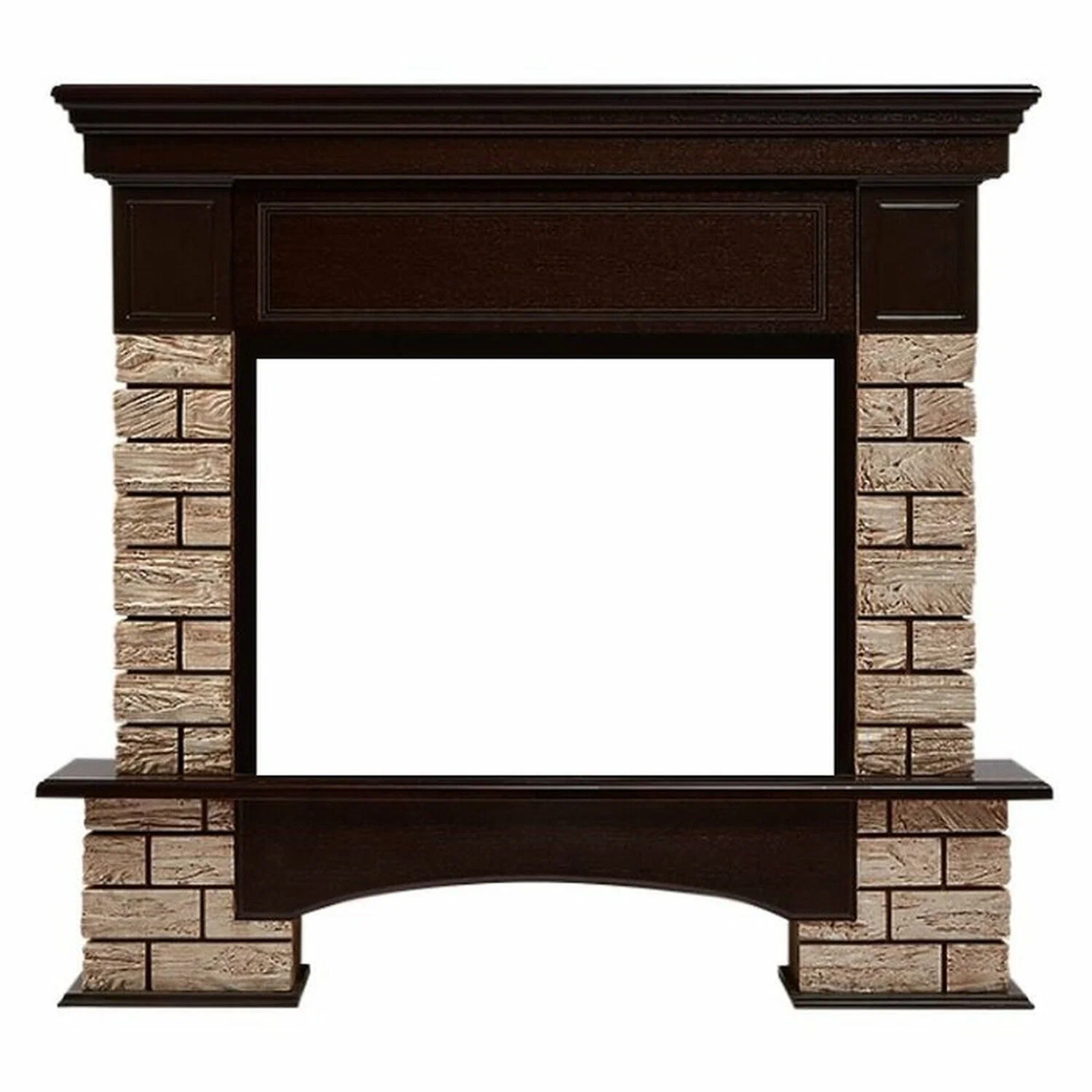 Портал Firelight Forte Wood 25U (угловой) камень темный, шпон венге — фото 1