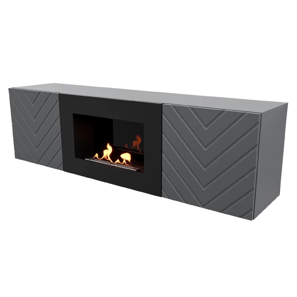 Тумба с биокамином Firelight BFP/P-1400V графит — фото 1