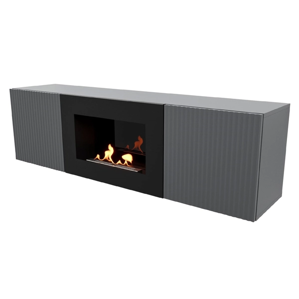 Тумба с биокамином Firelight BFP/P-1400L графит — фото 1