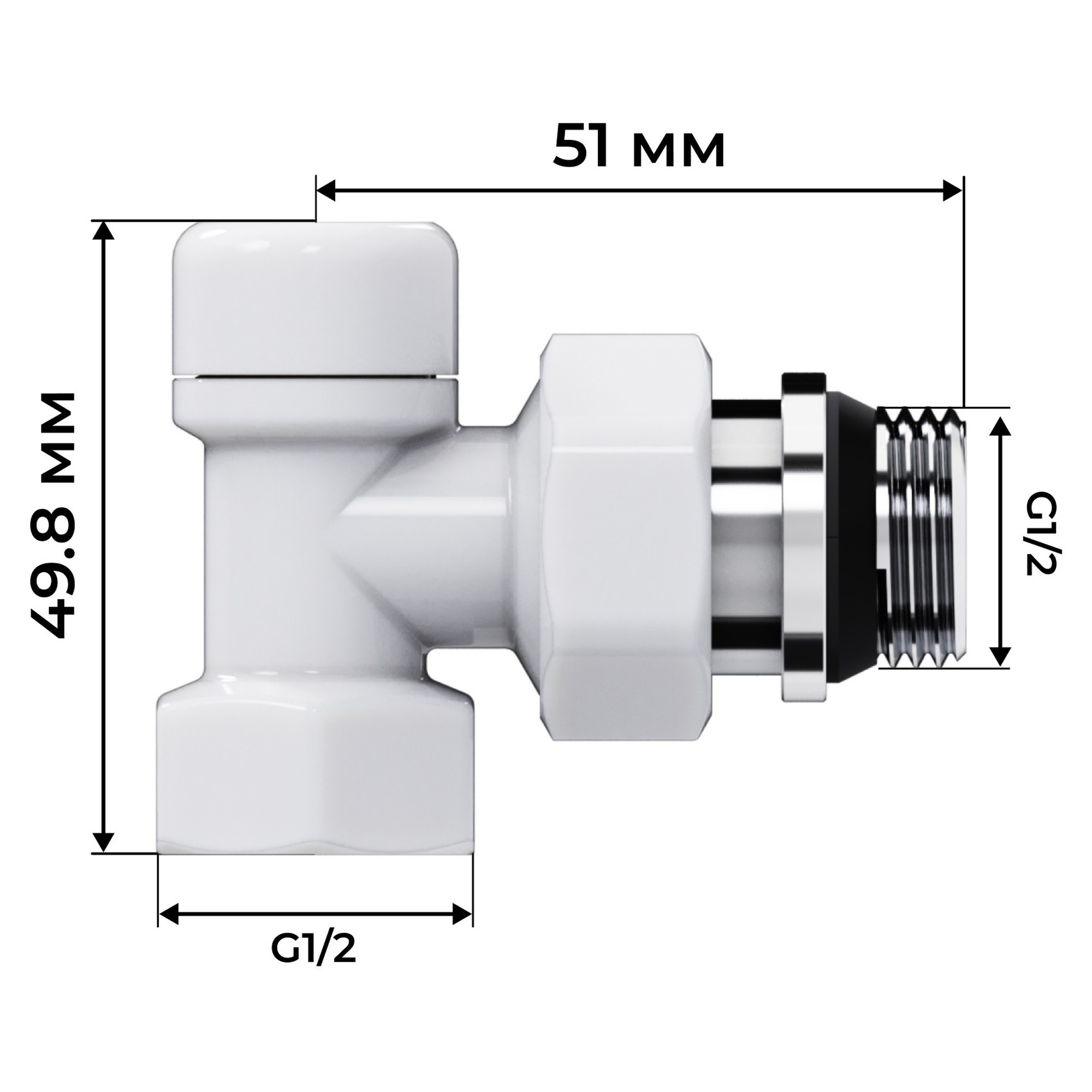 Набор термостатический осевой Royal Thermo Design 1/2"М30х1,5 (Черный) — фото 1