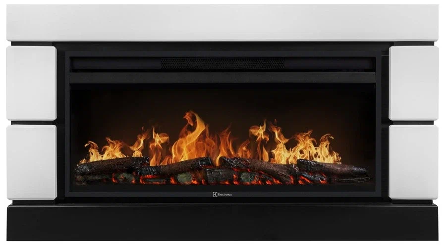 Каминокомплект: Очаг Electrolux EFP/P-3620LS, портал Moderno 42/40/36, белый, р/в, — фото 1